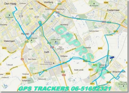 Google maps beeld van een gaprs gps tracker